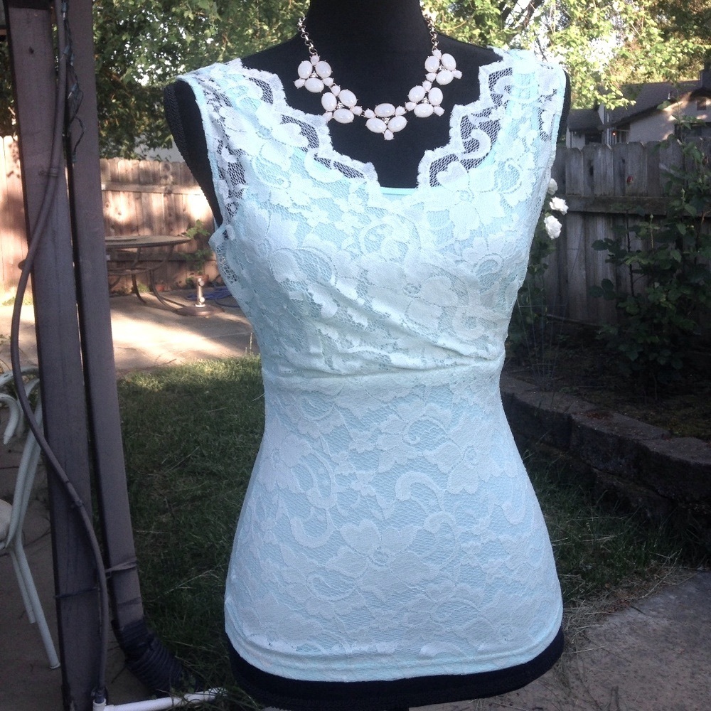 Mint green lace camisole sizes S, M